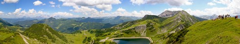 4-Gipfel-Tour: Panoramafoto vom Tagweideck gesehen | 18.07.2017 | JPG, 15 x 2 cm, 300dpi | 0.7MB
